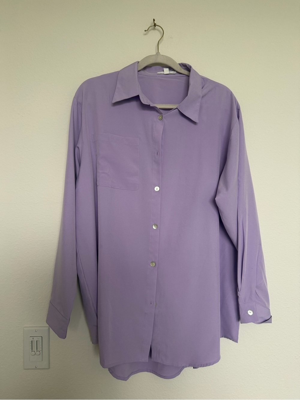 Lavender Button-Down Oversized Shirt